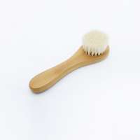 Wood handle white horse hair shoe polishing brush